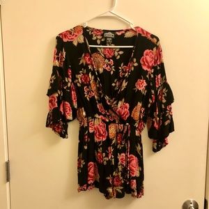 ANGIE black spring / summer romper in S